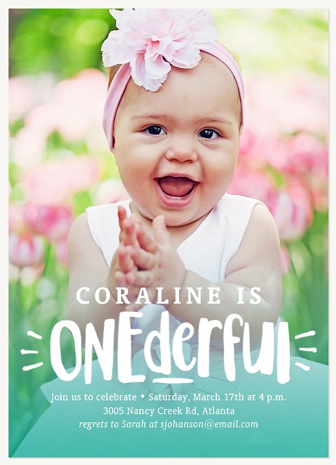 One-derful First Birthday Invitations