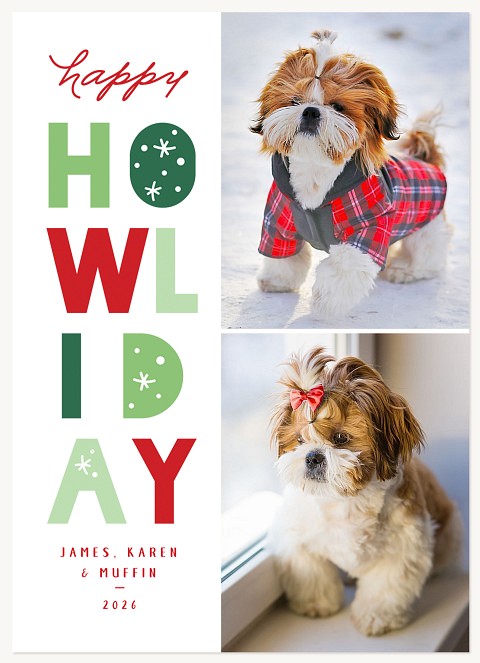 Festive Howliday Personalized Holiday Cards