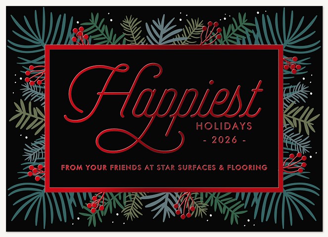 Evergreen Border Business Holiday Cards