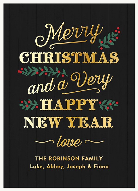 Vintage Stack Foil Holiday Cards
