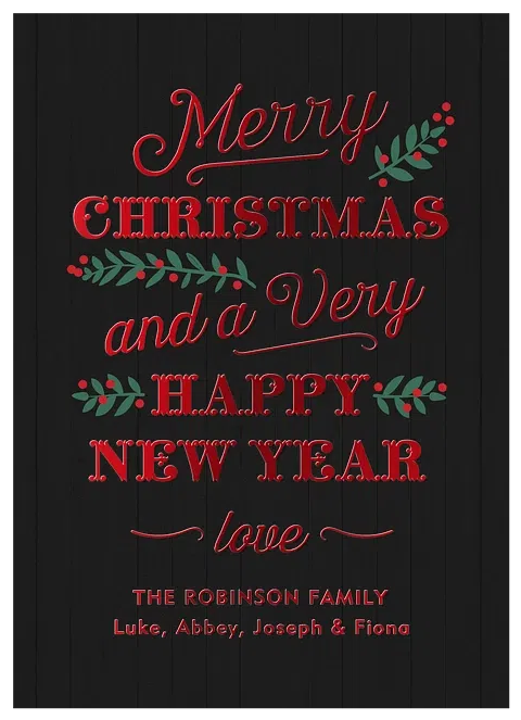Vintage Stack Foil Holiday Cards