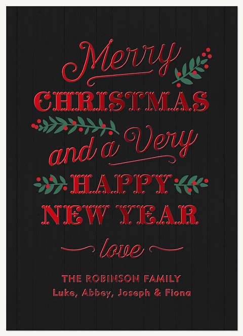 Vintage Stack Foil Holiday Cards
