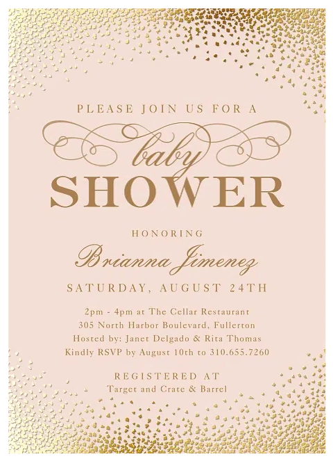 Shimmery Shower Baby Shower Invites