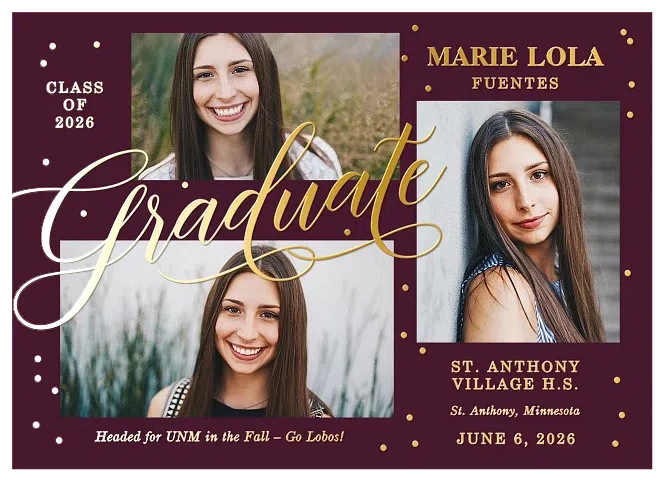 Gilded Confetti Graduation Cards