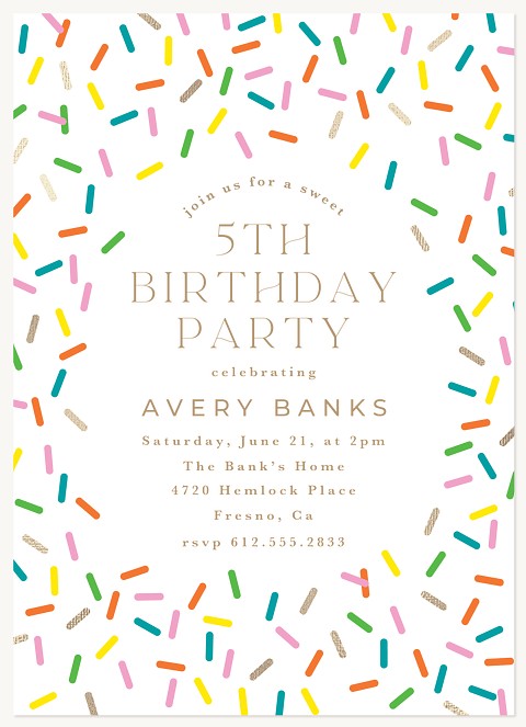 Joyful Sprinkles Kids Birthday Invitations