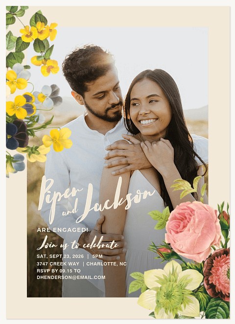 Blooming Beginnings Engagement Party Invitations