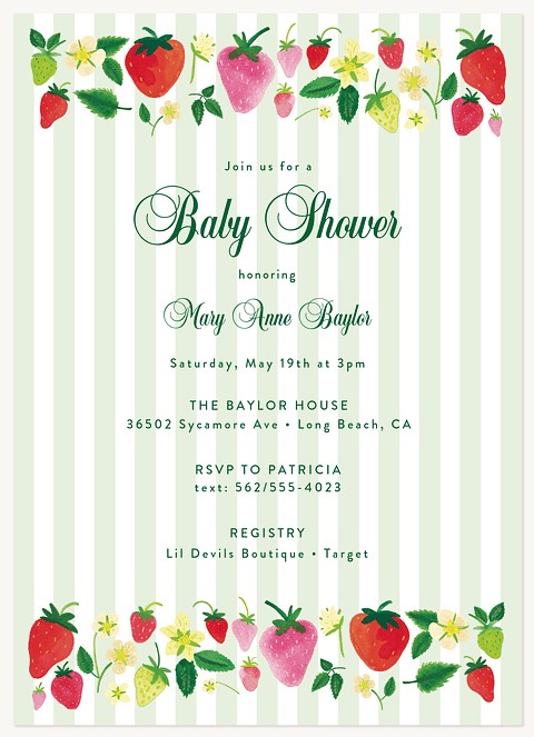 Fruitful Beginnings Baby Shower Invites