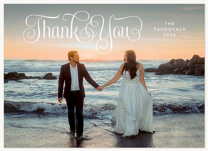 Arching Script Thank You Cards 