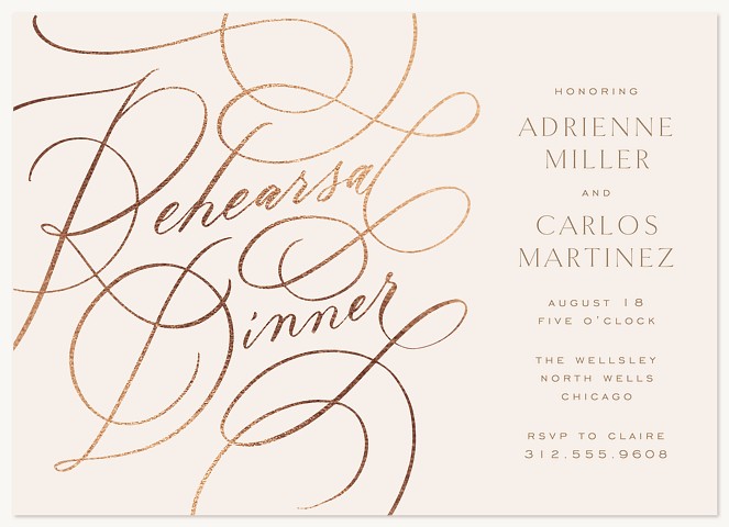 Looped Elegance Rehearsal Dinner Invitations