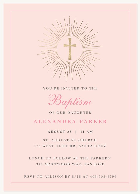 Golden Cross Baptisms & Christening Invitations