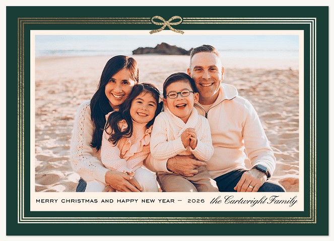 Classic Bow Personalized Holiday Cards