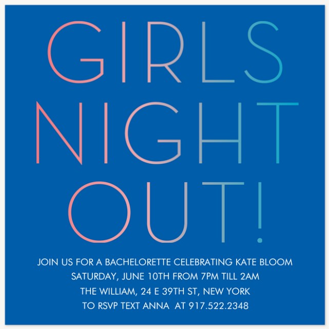 Night Out Party Invitations