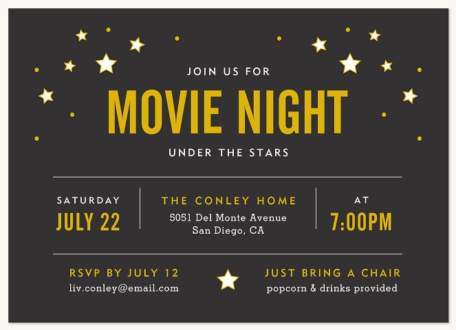 Under The Stars Invitations