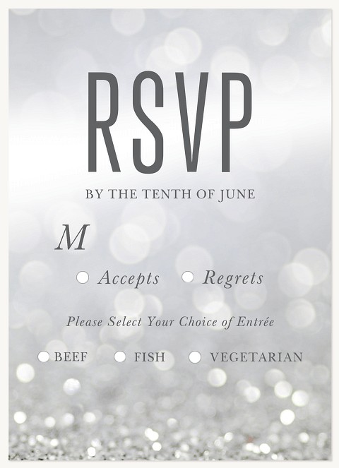Bokeh Sparkle Wedding RSVP Cards