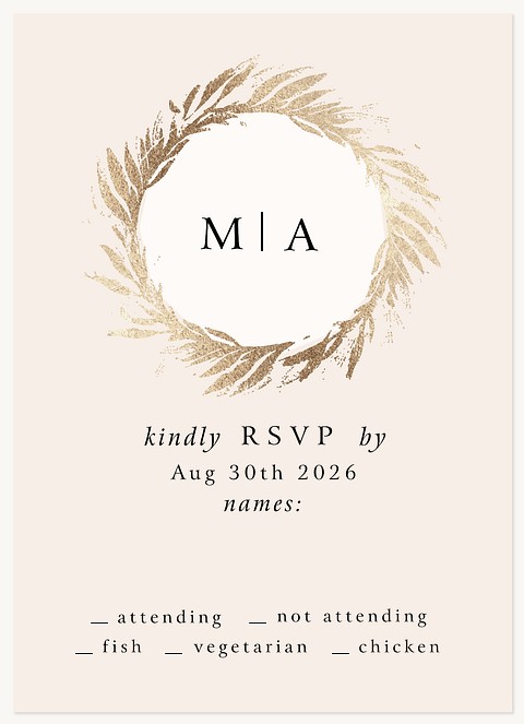 Laurel Wreath Wedding RSVP Cards