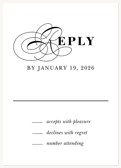 Overlaid Initials Wedding RSVP Cards