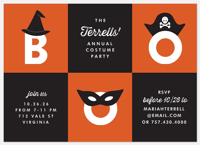 Boo Masks Halloween Photo Cards