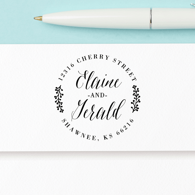 Script and Berries | Custom Rubber Stamps