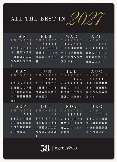 Bold Calendar Holiday & Christmas Magnet Cards