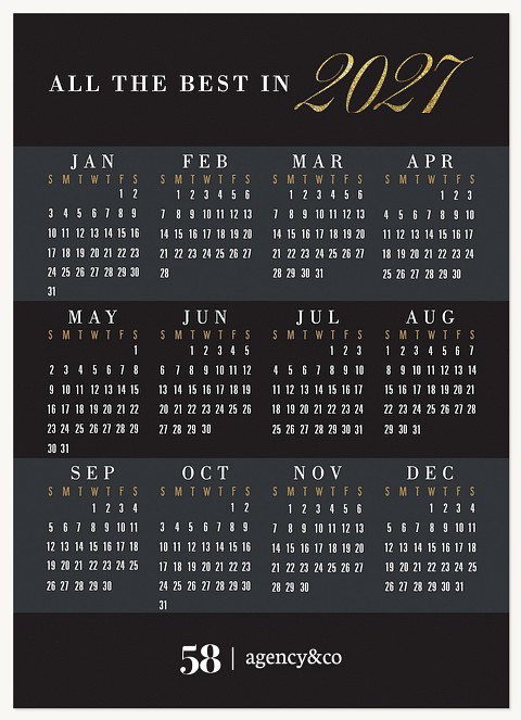 Bold Calendar Business Holiday Cards