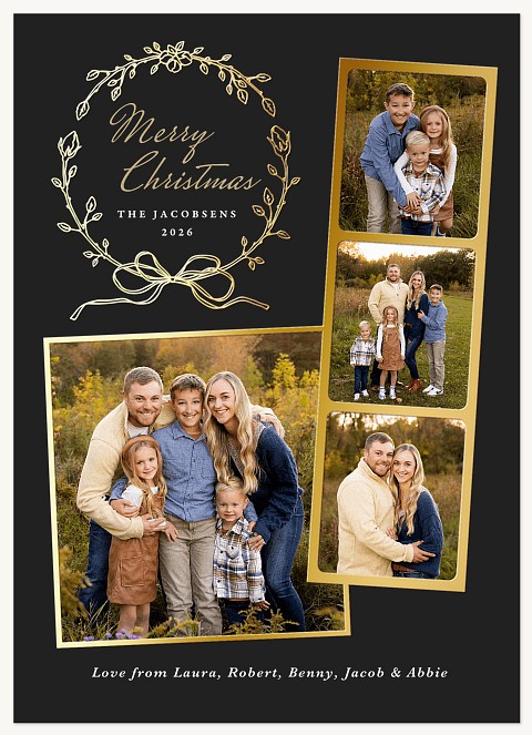 Elegant Wreath Personalized Holiday Cards