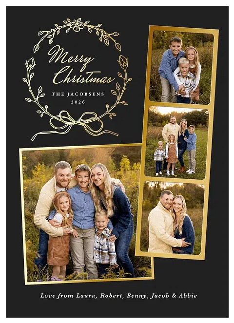 Elegant Wreath Personalized Holiday Cards