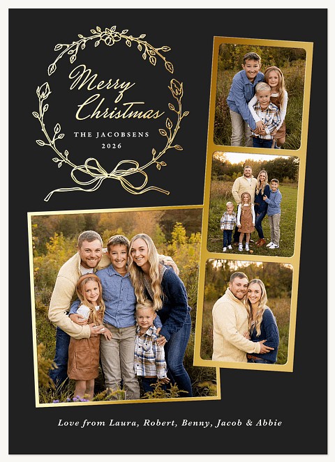 Elegant Wreath Personalized Holiday Cards