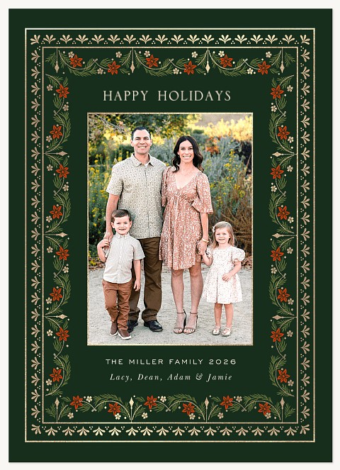 Evergreen Folk Photo Holiday Cards