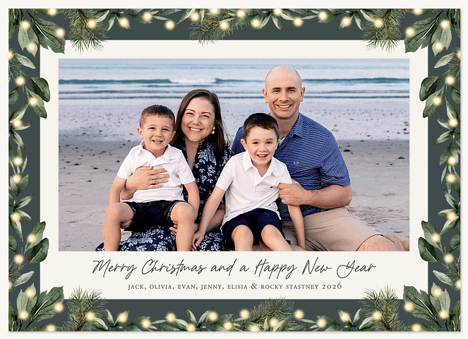 Glowing Garland Personalized Holiday Cards