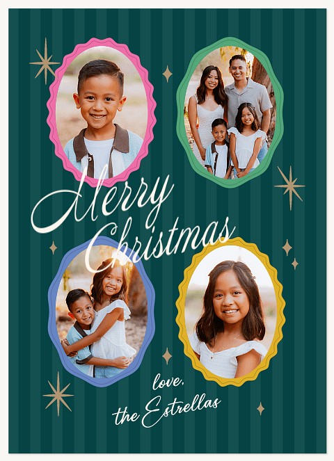 Retro Starlight Personalized Holiday Cards
