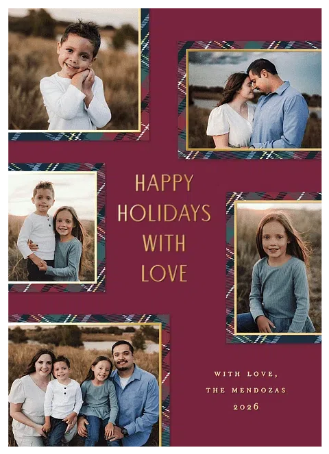 Tartan Frames Personalized Holiday Cards