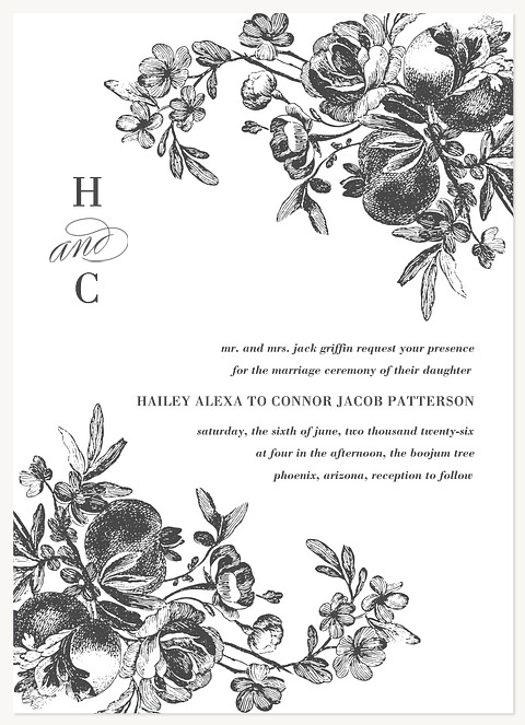 Etched Floral Wedding Invitations