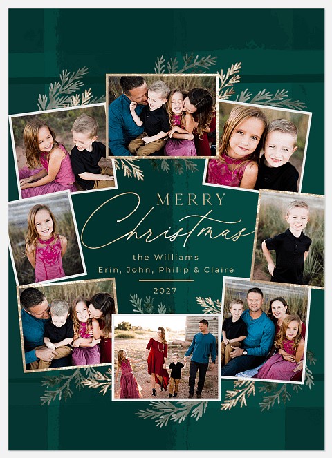 Tartan Wreath Holiday Photo Cards