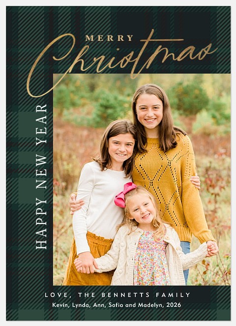 Winter Plaid Holiday Photo Cards
