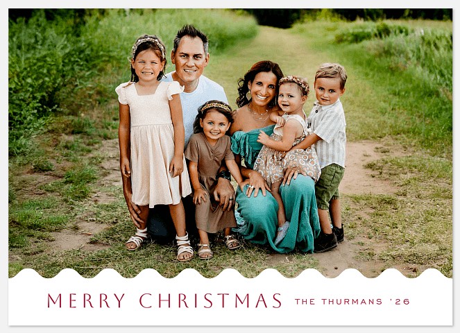 Scalloped Edge Holiday Photo Cards