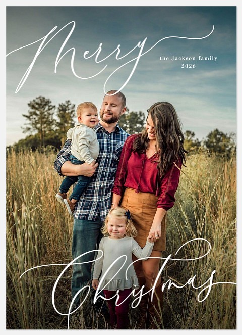 Corner Calligraphy Holiday Photo Cards