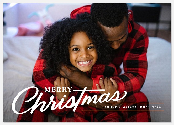 Vintage Lettering Holiday Photo Cards