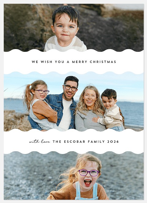 Wavy Border Holiday Photo Cards