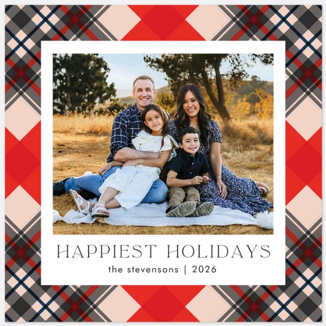Plaid Frame Holiday Photo Cards