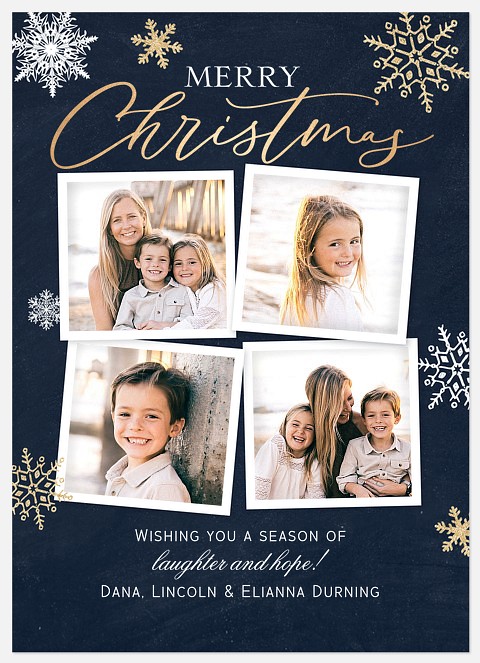 Glistening Flakes Holiday Photo Cards