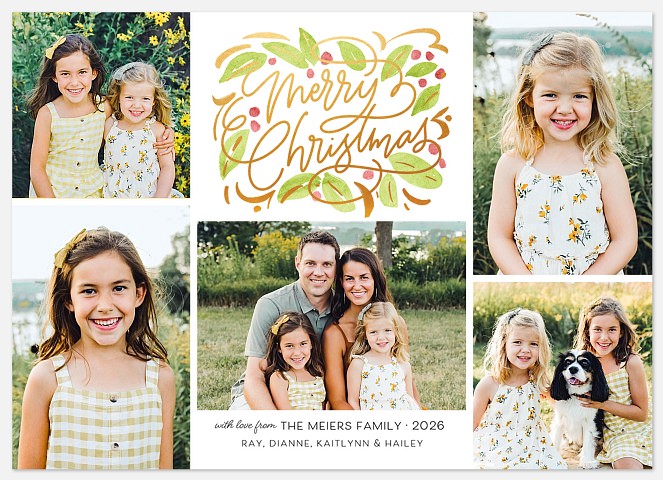 Shining Swirls Holiday Photo Cards