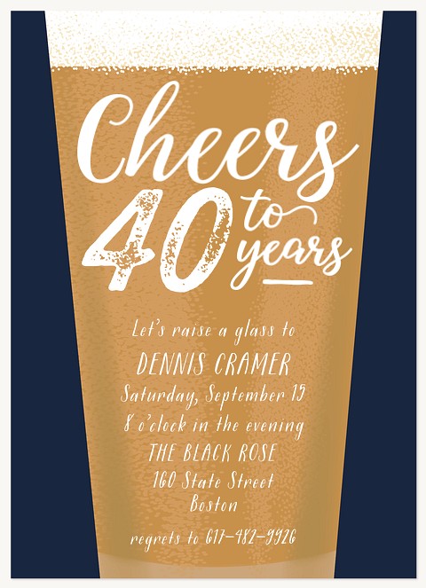 Cheers to Years Adult Birthday Party Invitations