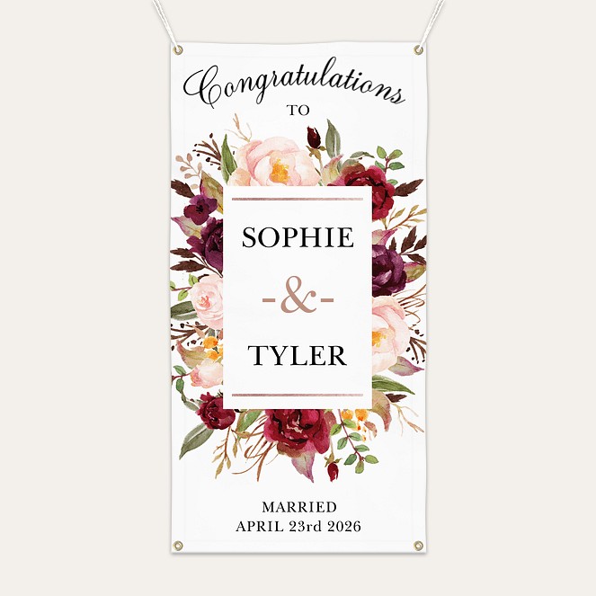 Farmhouse Floral Wedding Banner Custom Banners