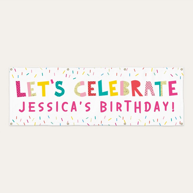 Let's Celebrate Birthday Banner Custom Banners