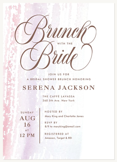 Watercolor Brunch Bridal Shower Invitations