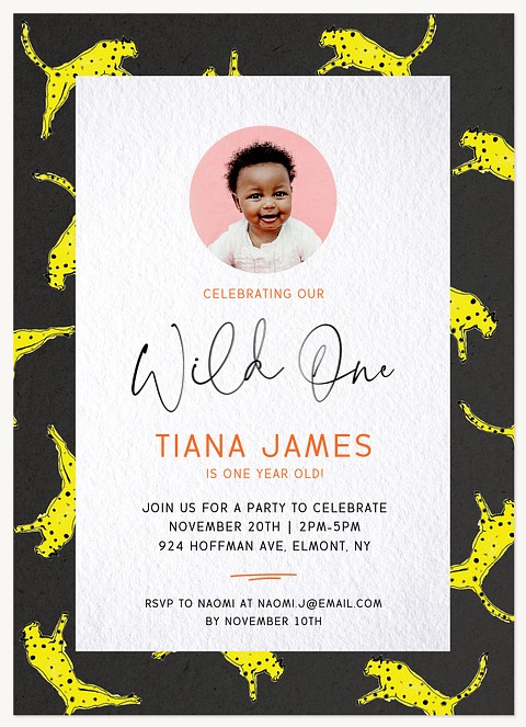 Wild Safari Kids Birthday Invitations