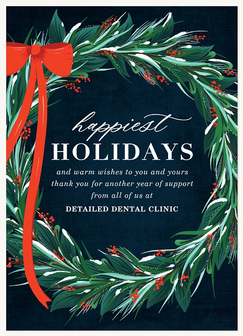 Wreathed Wishes Business Holiday Cards
