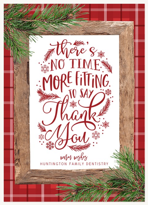 Rustic Thanks Business Holiday Cards