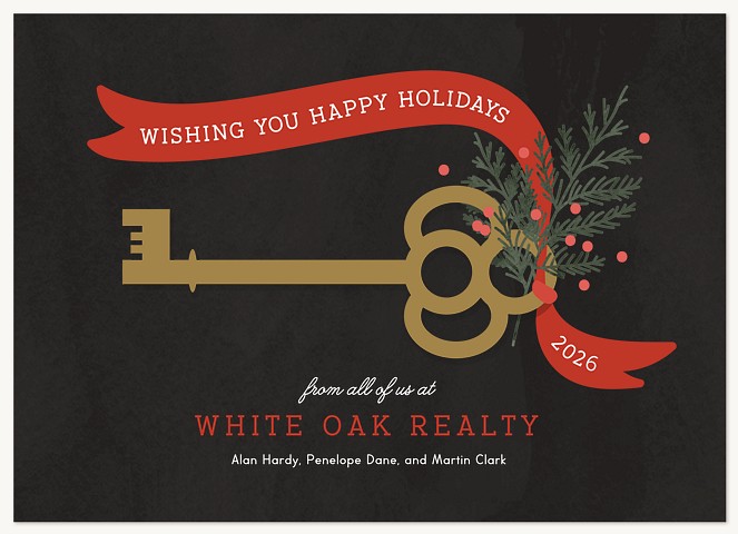 Vintage Key Business Holiday Cards