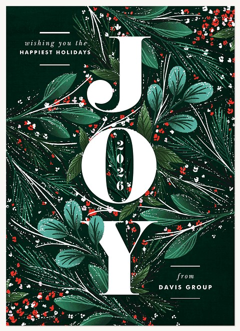 Snowy Centerpiece Business Holiday Cards